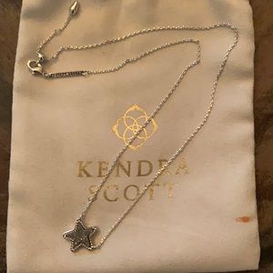 Kendra Scott Jae Star Silver Pendant Necklace in Platinum Drusy